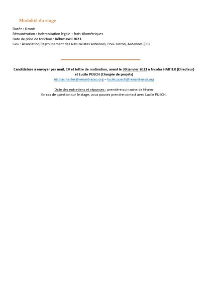 Offre de stage M2 Inventaire coléoptères saproxyliques ReNArd page 0002
